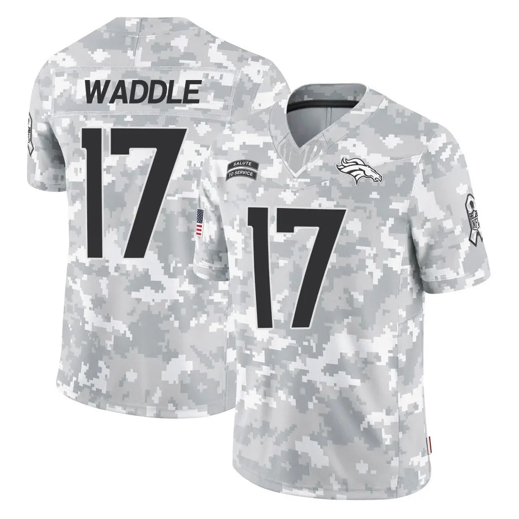 D.Broncos #17 Jaylen Waddle Player Arctic Camo Salute To Service Limited Hdoa Stitched Jerseys