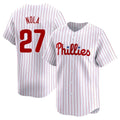 P.Phillies #27 Aaron Nola Player White Home Limited Hdoa Stitched Jerseys