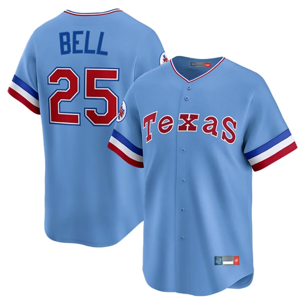 T.Rangers #25 Buddy Bell Player Blue Home City Connect Limited Hdoa Stitched Jerseys