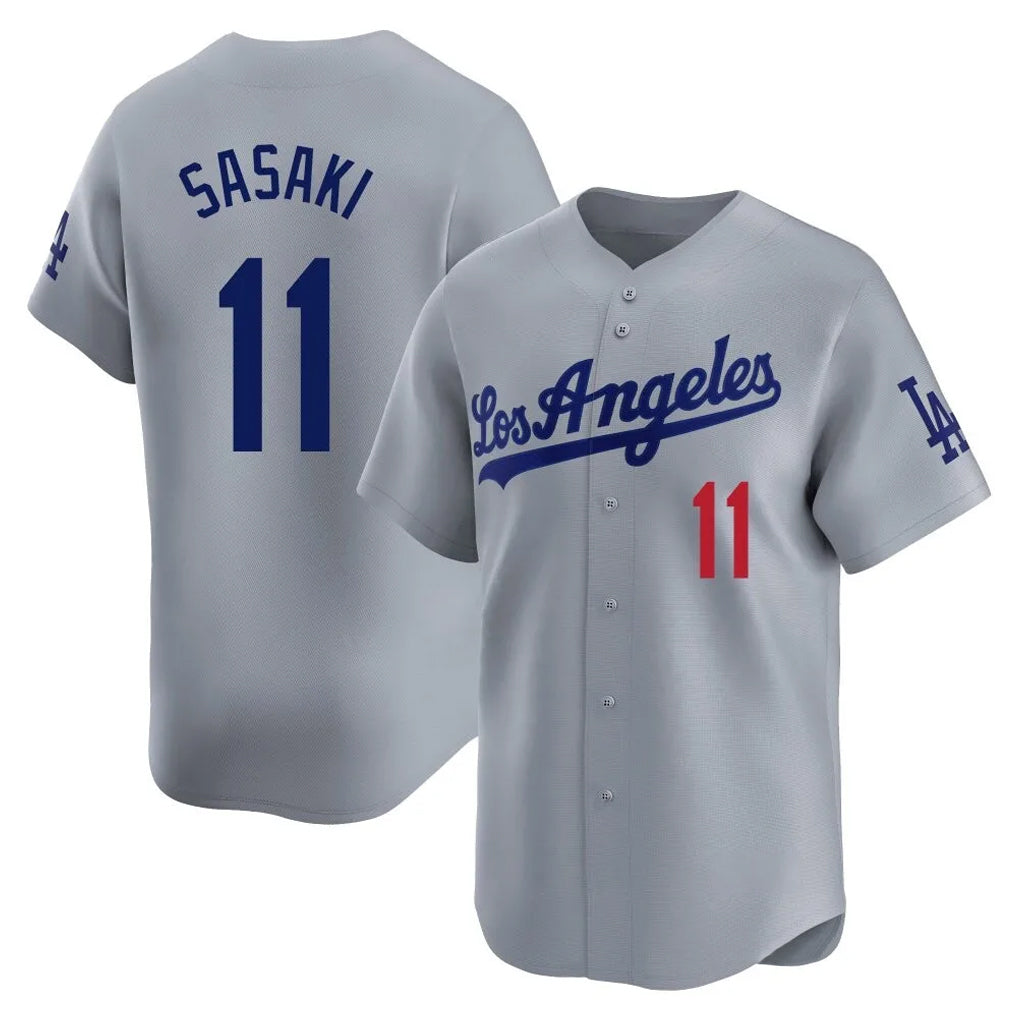 LA.Dodgers #11 Roki Sasaki Player Gray Limited Home Hdoa Stitched Jerseys