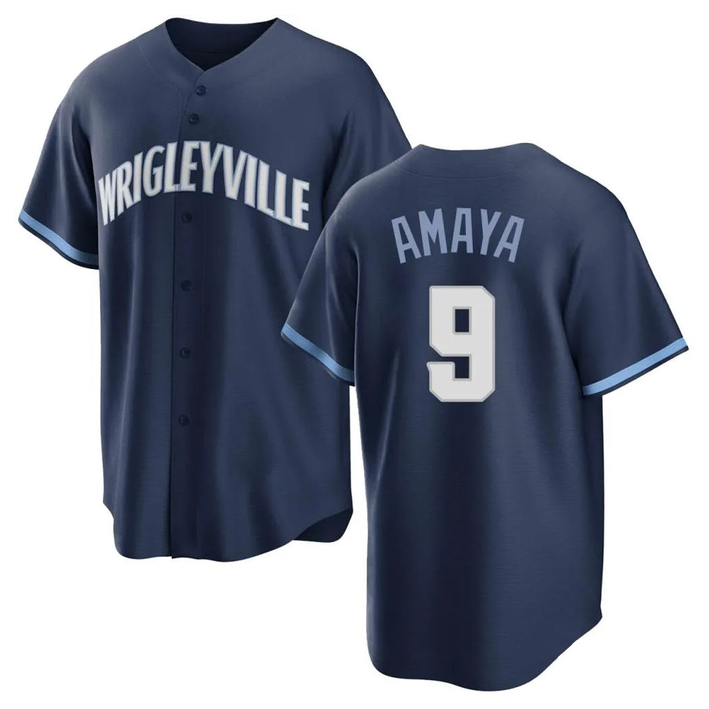 C.Cubs #9 Miguel Amaya Player Navy City Connect Home Game Hdoa Stitched Jerseys