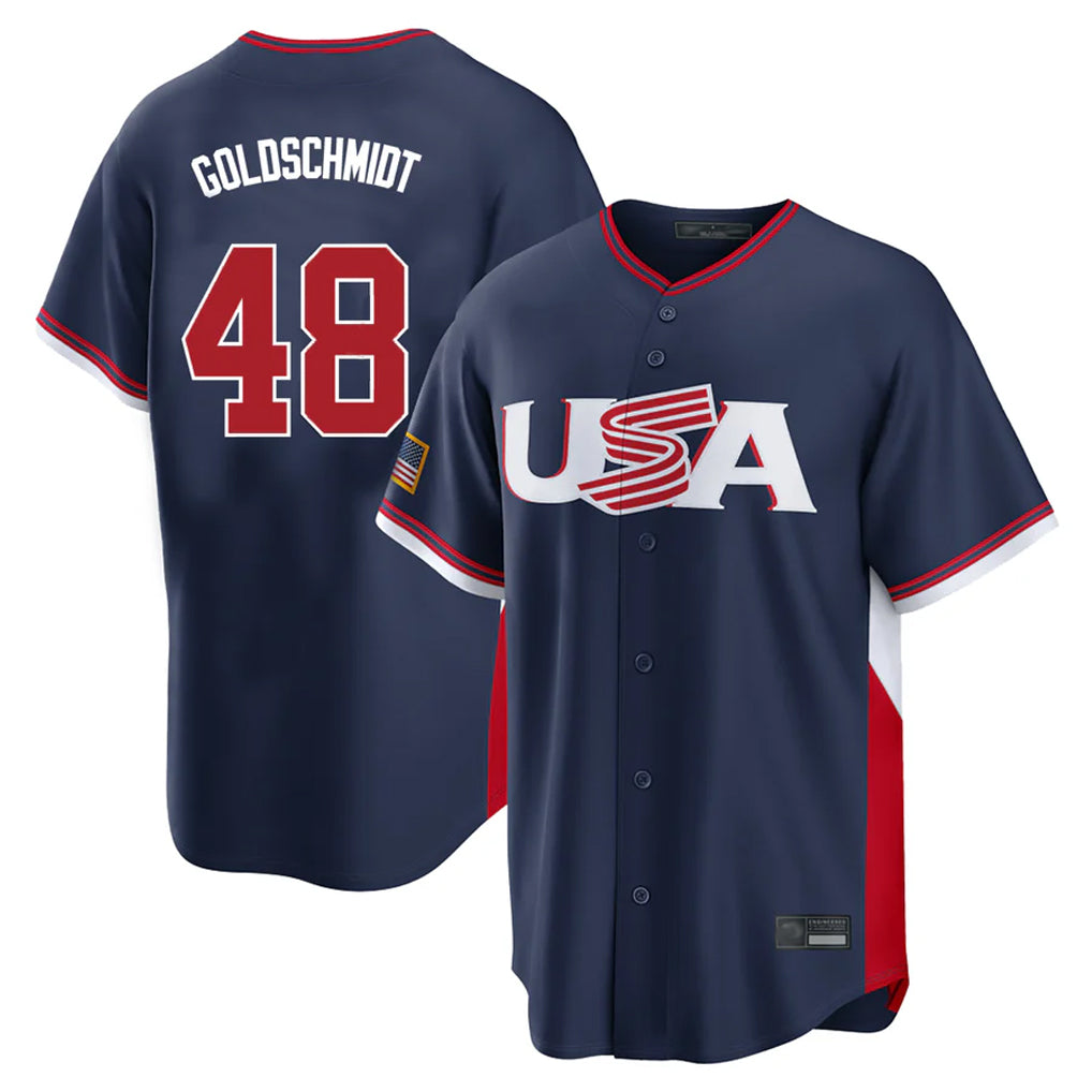 NY.Yankees #48 Paul Goldschmidt Player Navy USA 2026 World Classic Limited Game Hdoa Stitched Jerseys