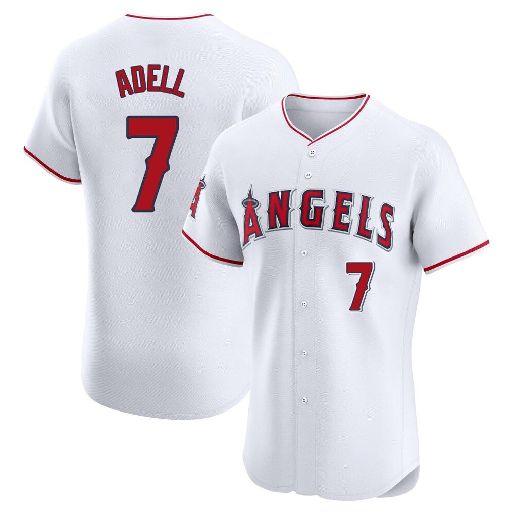 LA.Angels #7 Jo Adell Player White Limited Elite Hdoa Stitched Home Jerseys
