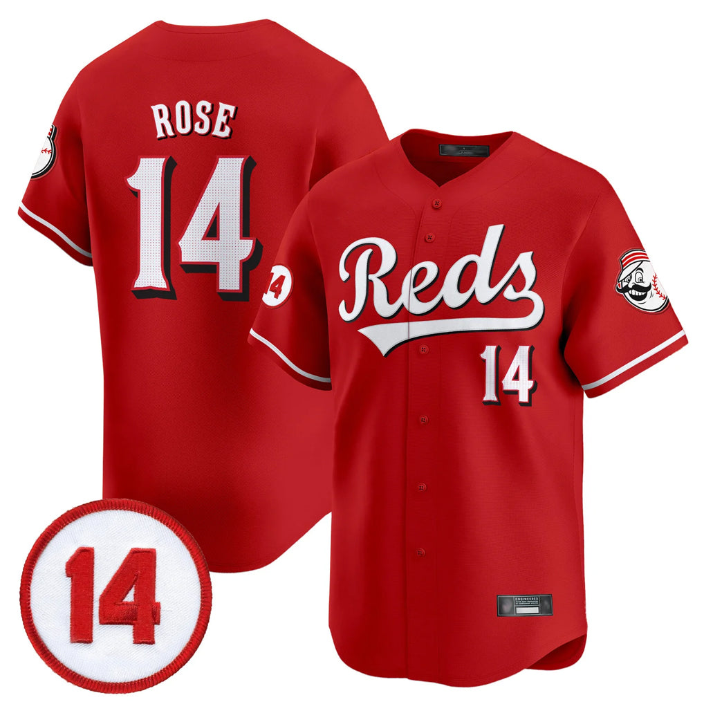 C.Reds #14 Pete Rose Player Red Vapor Premier Limited Home Hdoa Stitched Jerseys