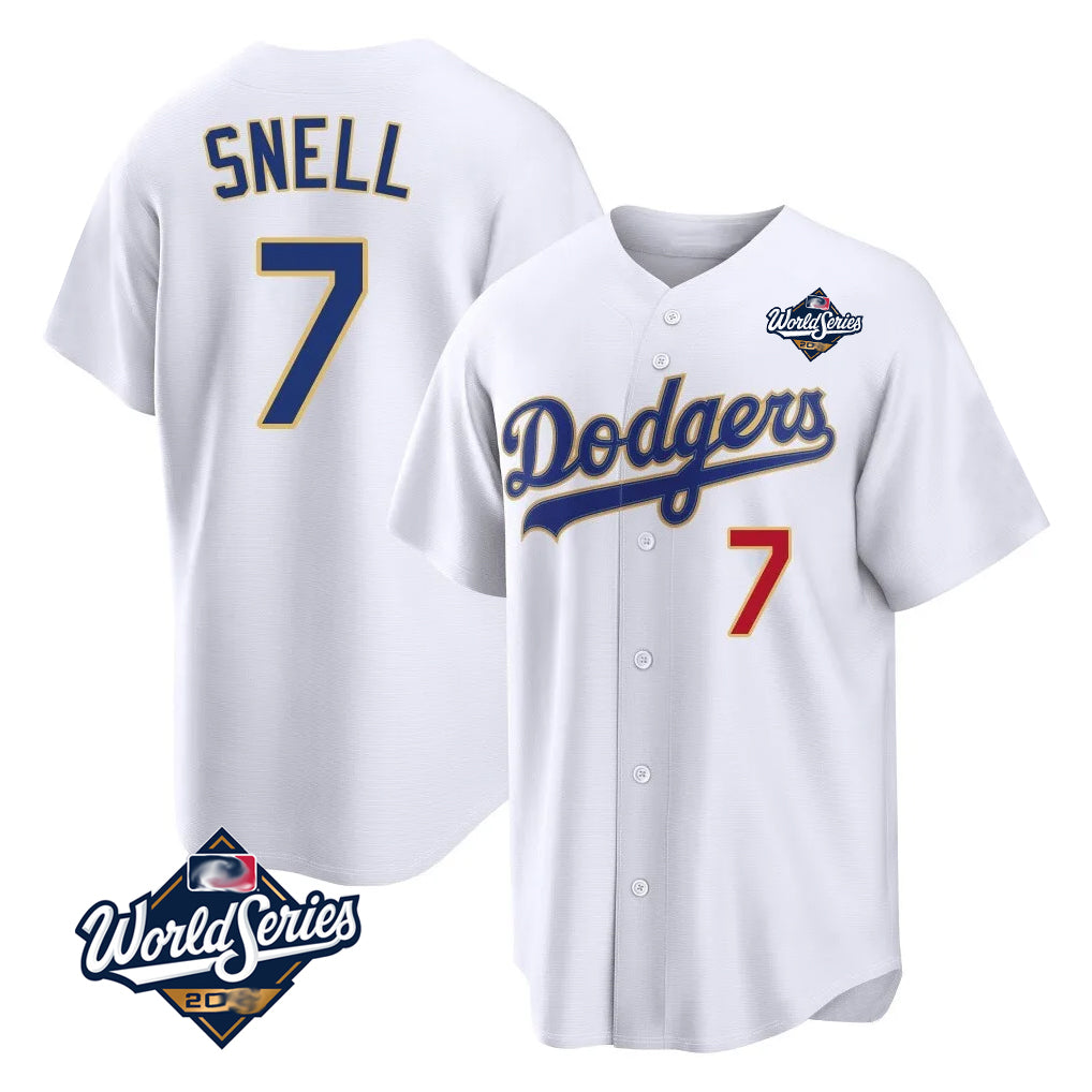 LA.Dodgers #7 Blake Snell Player Gold White 2026 Collection Stadium Limited World Series Hdoa Stitched Jerseys