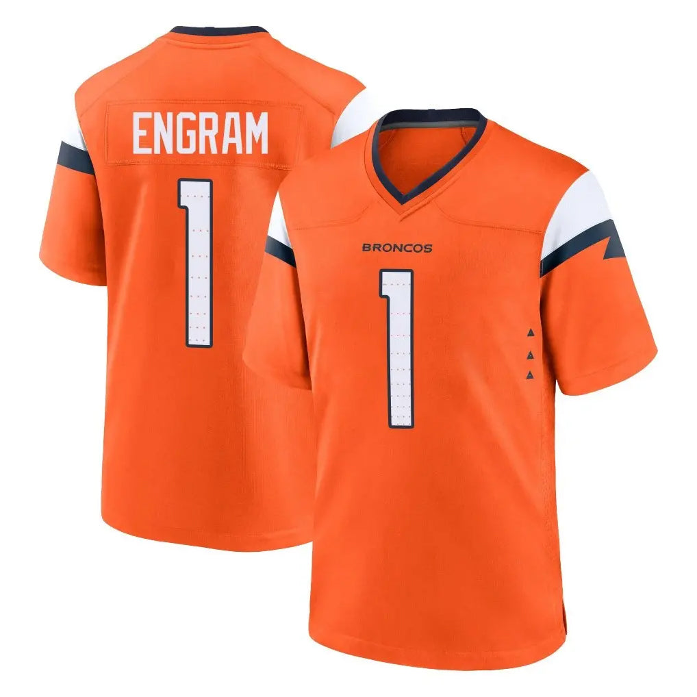 D.Broncos #1 Evan Engram Player Orange Home Game Hdoa Stitched Jerseys