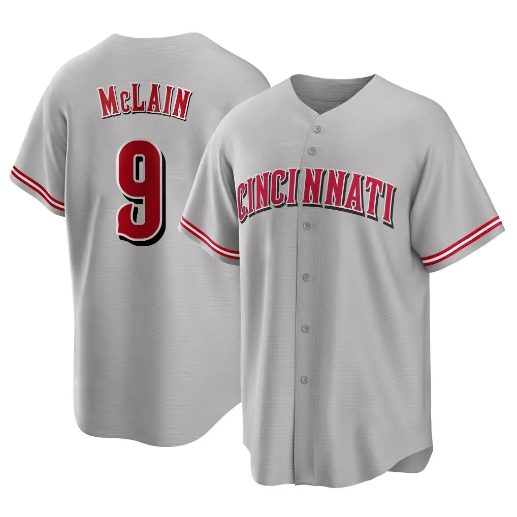 C.Reds #9 Matt McLain Player Gray Home Game Hdoa Stitched Jerseys