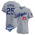 LA.Dodgers #25 Tommy Edman Player Gray World Series Meet Limited Elite Home Hdoa Stitched Jerseys