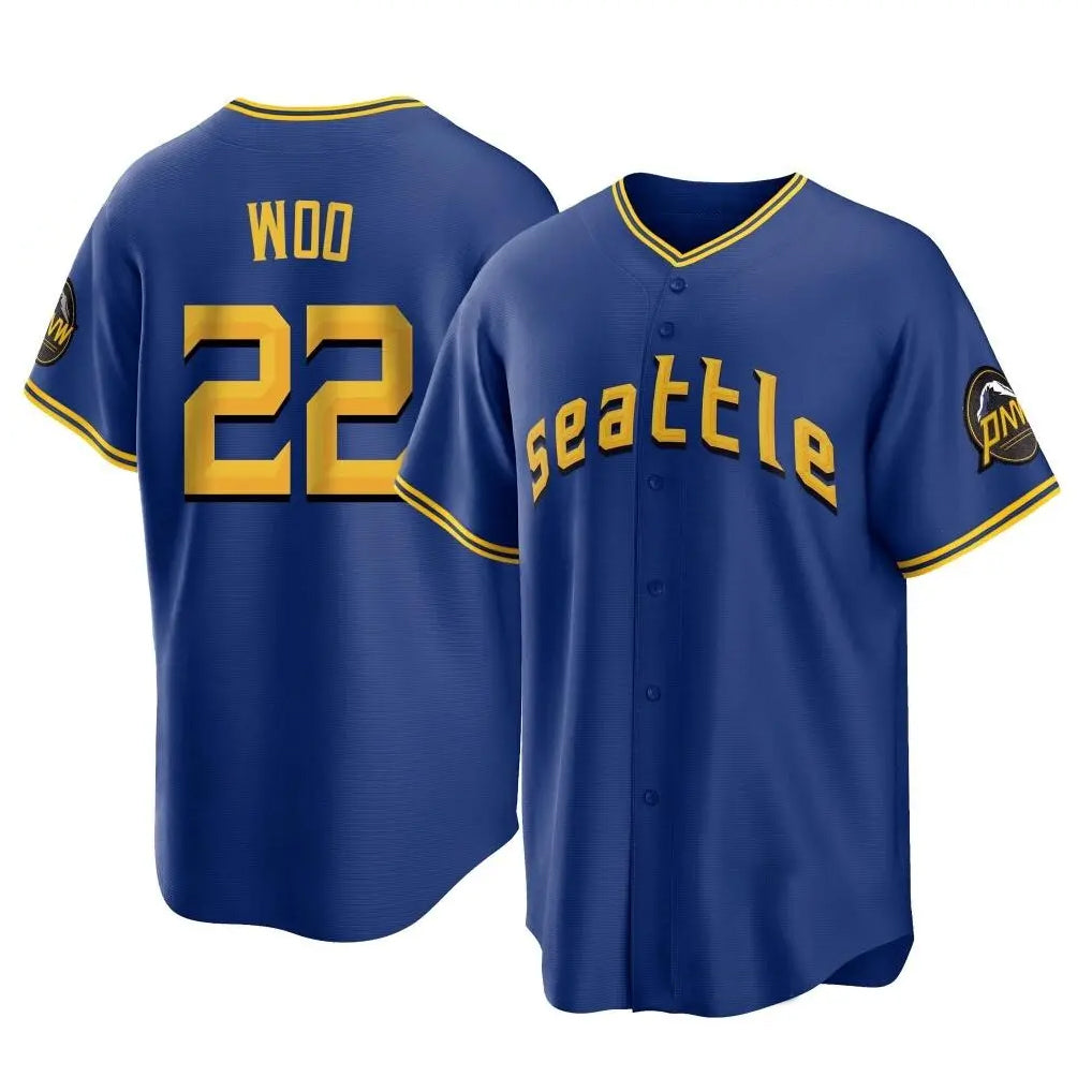 S.Mariners #22 Bryan Woo Player Royal City Connect Home Game Hdoa Stitched Jerseys