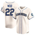 S.Mariners #22 Bryan Woo Player Cream Home Limited Hdoa Stitched Jerseys