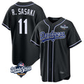 LA.Dodgers #11 Roki Sasaki Player Black World Series Carbon Limited Home Hdoa Stitched Jerseys