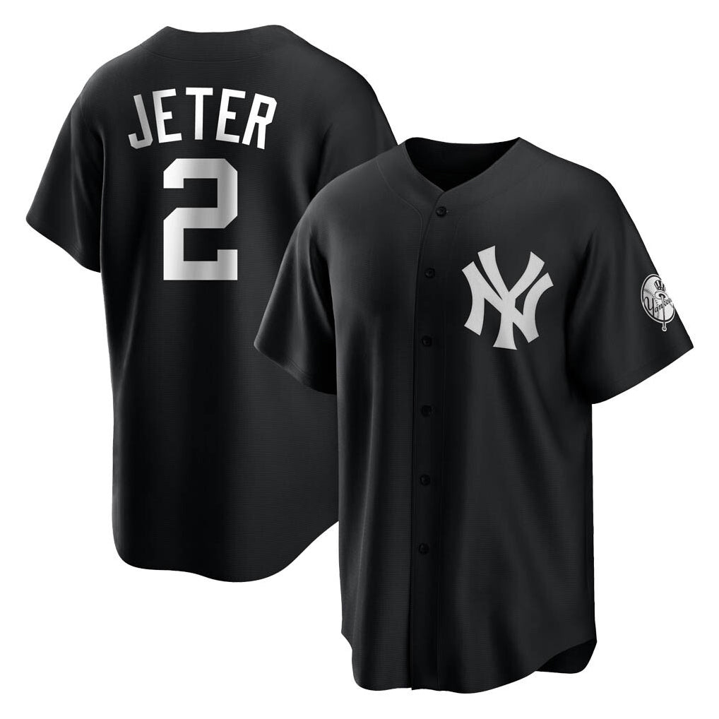 NY.Yankees #2 Derek Jeter Player Black Game Hdoa Stitched Jerseys