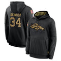 D.Broncos #34 JL Skinner Player Black Salute to Service Pullover Hoodies Limited Hdoa Stitched Jerseys