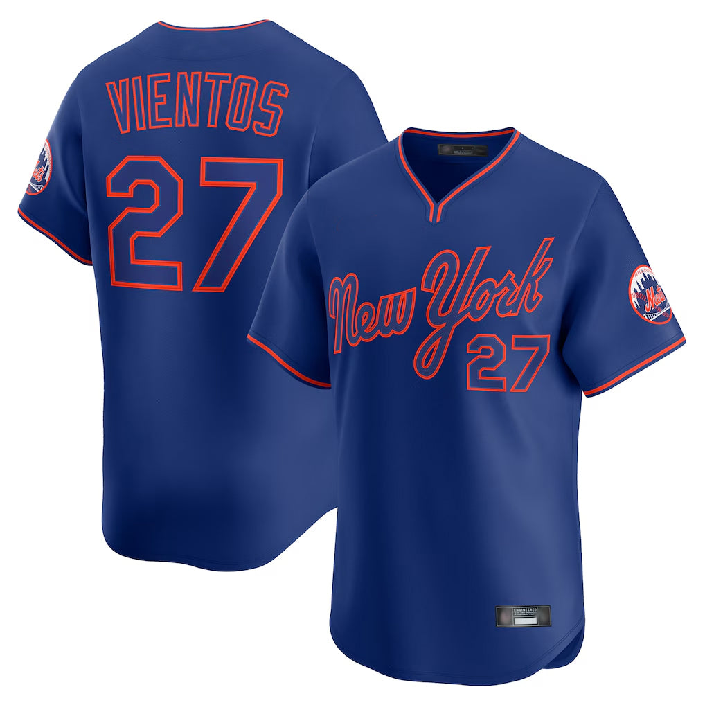 NY.Mets #27 Mark Vientos Player Royal T-shirt Home Limited Elite Hdoa Stitched Jerseys