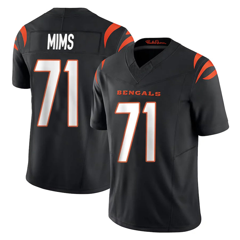 C.Bengals #71 Amarius Mims Player Black Vapor F.U.S.E. Limited Home Game Hdoa Stitched Jerseys