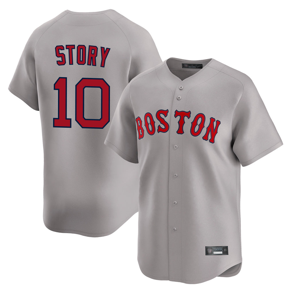 B.Red Sox #10 Trevor Story Player Gray Road Limited Home Game Hdoa Stitched Jerseys