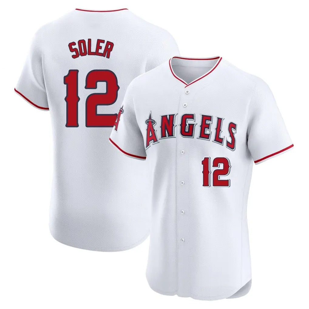 LA.Angels #12 Jorge Soler Player White Limited Elite Hdoa Stitched Home Jerseys