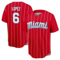 M.Marlins #6 Otto Lopez Player Red City Connect Home Game Hdoa Stitched Jerseys