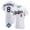 LA.Dodgers #8 Enrique Hern¨¢ndez Player Gold White World Series Meet 2026 Collection Stadium Limited Elite Hdoa Stitched Jerseys