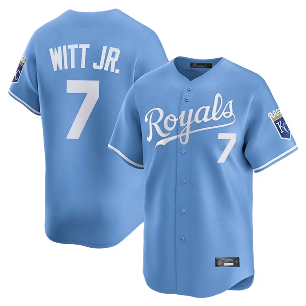 KC.Royals #7 Bobby Witt Jr. Player Light Blue Alt Limited Home Hdoa Stitched Jerseys
