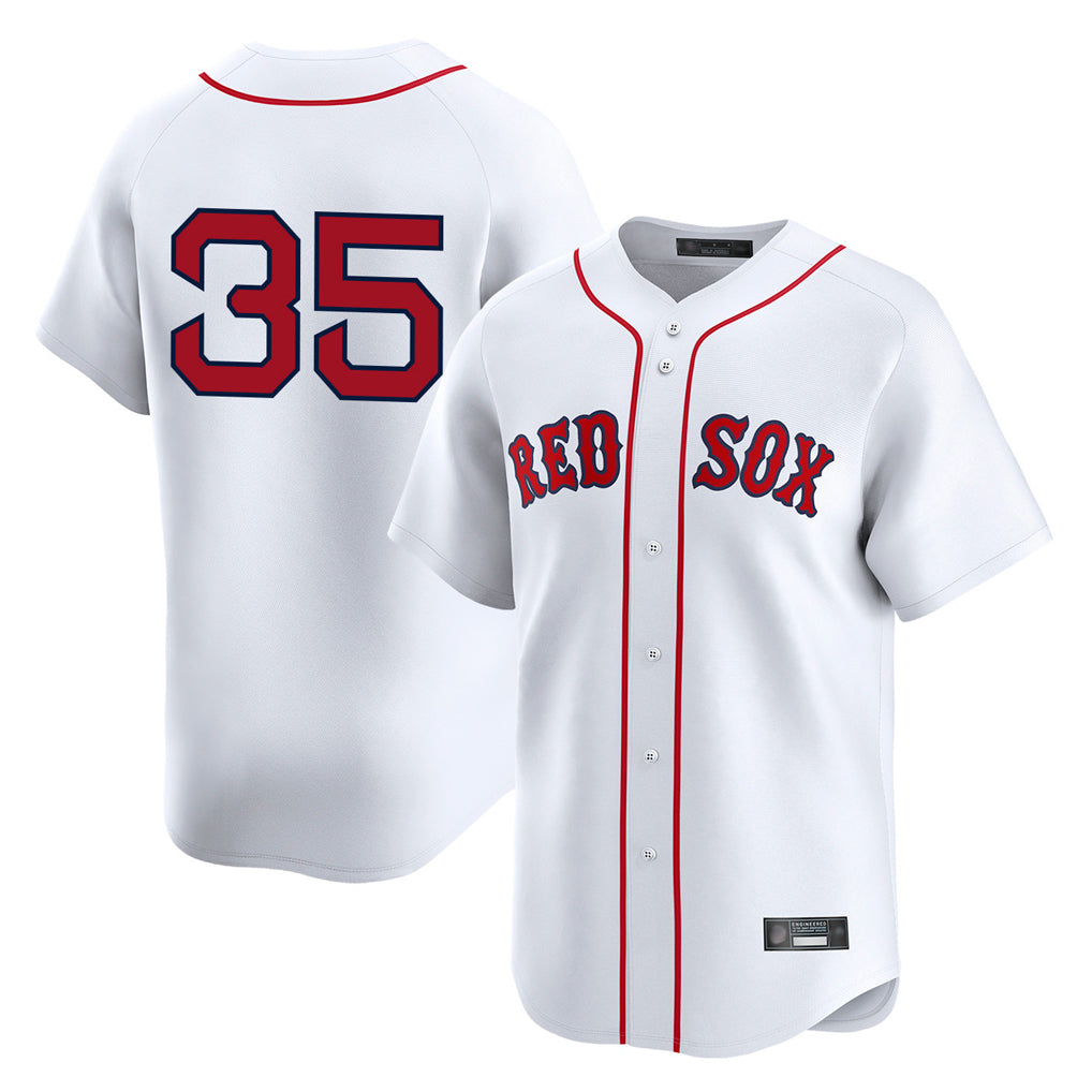 B.Red Sox #35 Garrett Crochet Player White Limited Home Game Hdoa Stitched Jerseys