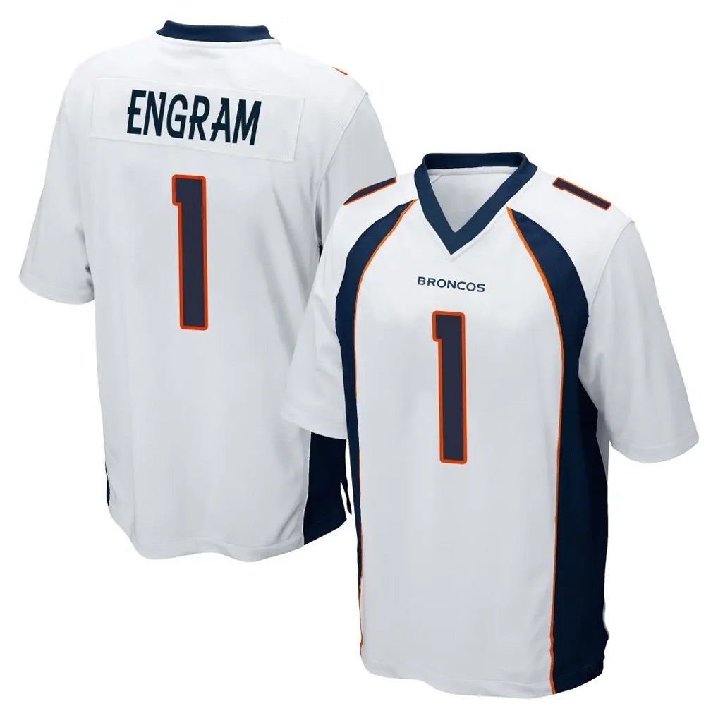 D.Broncos #1 Evan Engram Player White Game Hdoa Stitched Jerseys