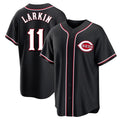 C.Reds #11 Barry Larkin Player Black Fashion Out Home Game Hdoa Stitched Jerseys