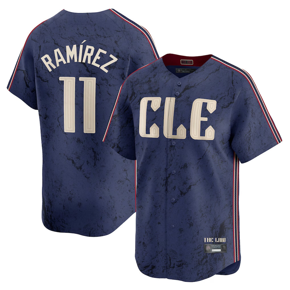 C.Guardians #11 Jose Ramirez Player Navy City Connect Limited Home Hdoa Stitched Jerseys
