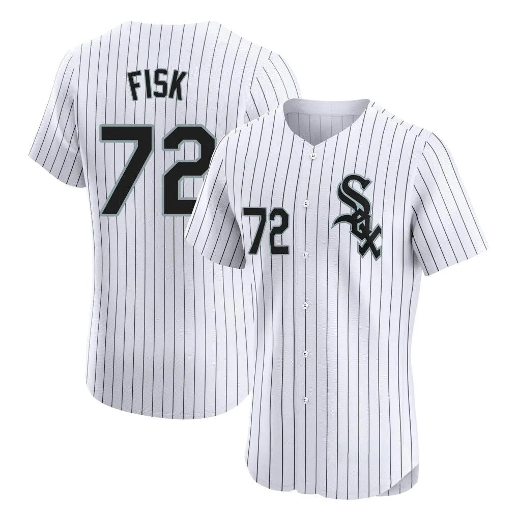 C.White Sox #72 Carlton Fisk Player White Stripe Limited Elite Home Hdoa Stitched Jerseys