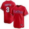 P.Phillies #3 Bryce Harper Player Red Home Limited Hdoa Stitched Jerseys