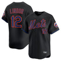 NY.Mets #12 Francisco Lindor Player Black Alternate Home Limited Hdoa Stitched Jerseys