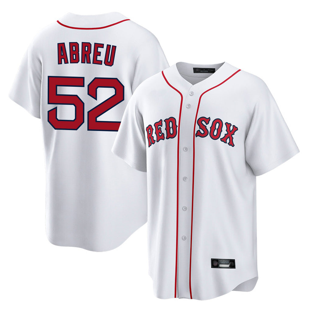 B.Red Sox #52 Wilyer Abreu Player White Home Game Hdoa Stitched Jerseys