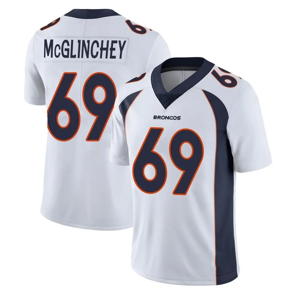 D.Broncos #69 Mike McGlinchey Player White Vapor Untouchable Limited Home Game Hdoa Stitched Jerseys