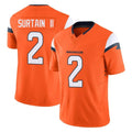 D.Broncos #2 Pat Surtain II Player Orange Vapor F.U.S.E. Limited Home Game Hdoa Stitched Jerseys