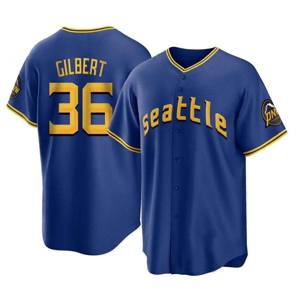 S.Mariners #36 Logan Gilbert Player Royal City Connect Home Game Hdoa Stitched Jerseys