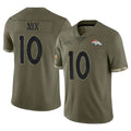 D.Broncos #10 Bo Nix Player Olive Salute To Service Limited Hdoa Stitched Jerseys