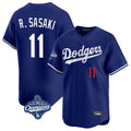 LA.Dodgers #11 Roki Sasaki Player Royal World Series Meet Limited Home Hdoa Stitched Jerseys