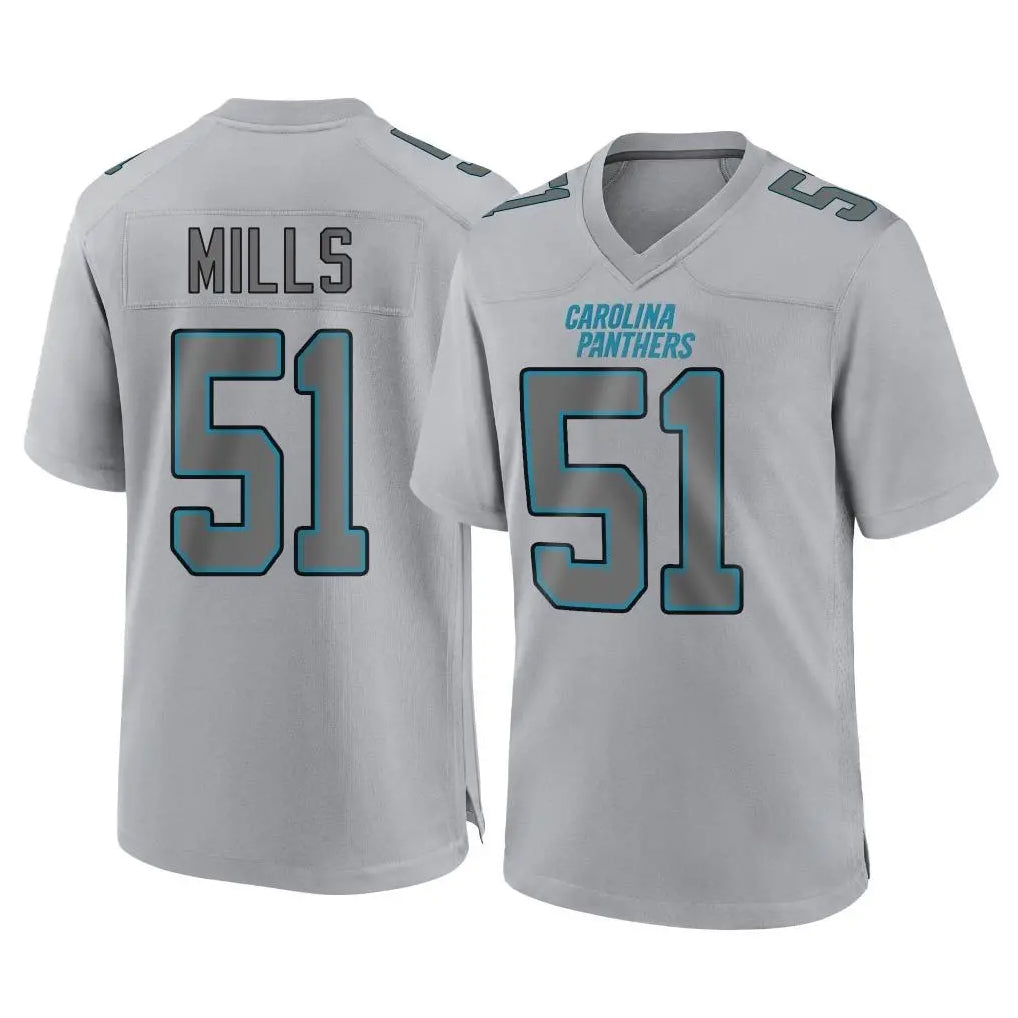 C.Panthers #51 Sam Mills Player Gray Atmosphere Fashion Game Hdoa Stitched Jerseys