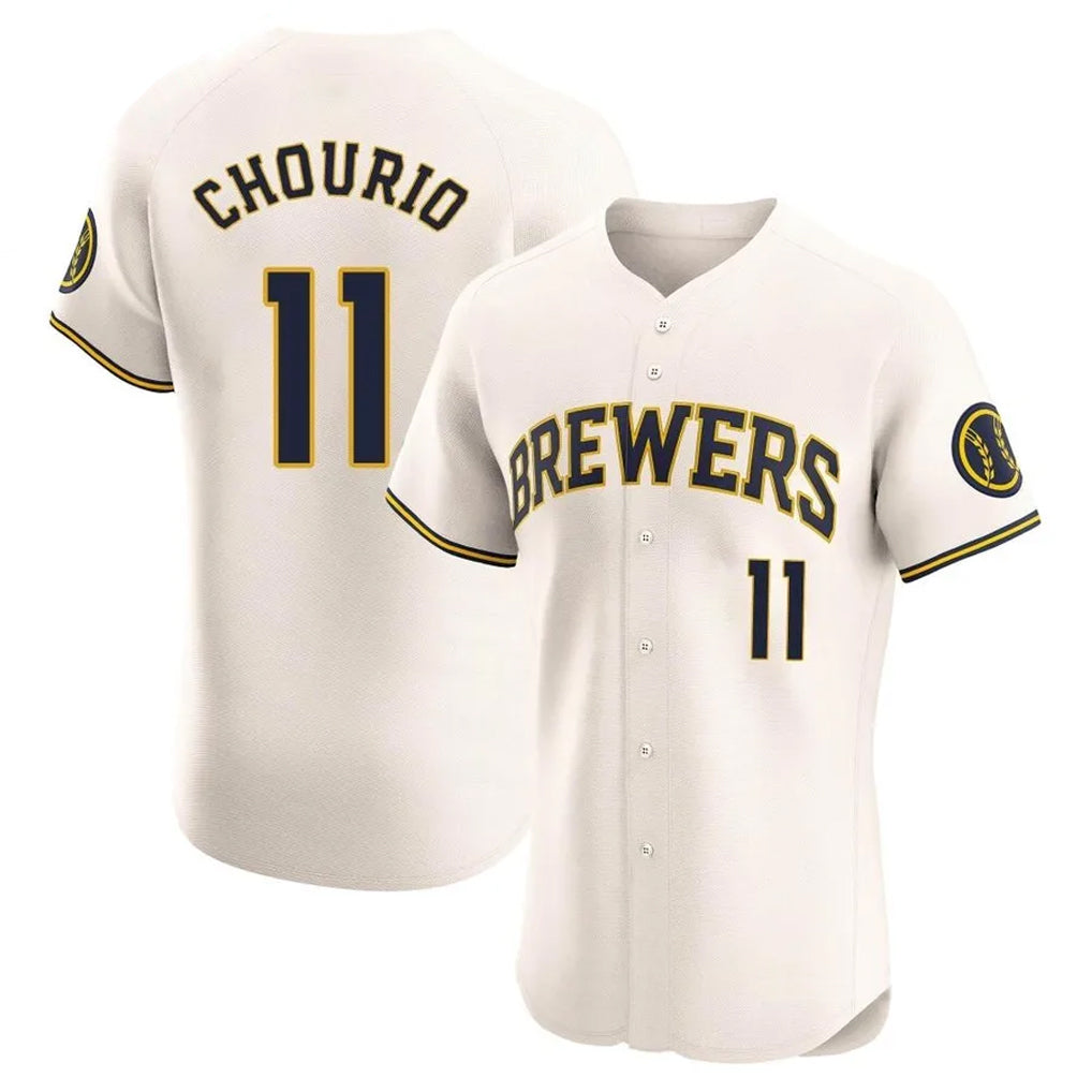 M.Brewers #11 Jackson Chourio Player Cream Home Limited Elite Hdoa Stitched Jerseys