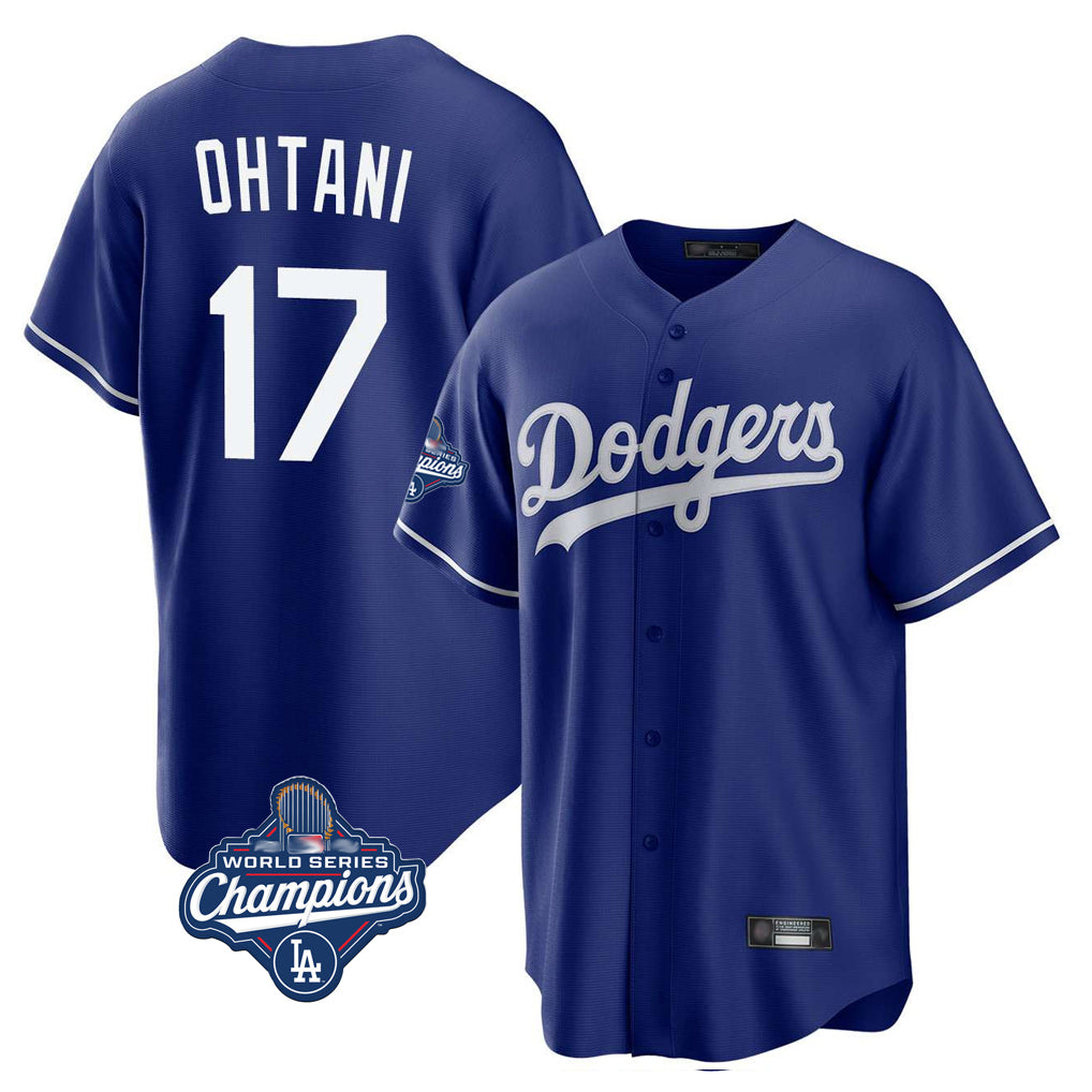 LA.Dodgers #17 Shohei Ohtani Player Royal World Series Meet Home Game Hdoa Stitched Jerseys