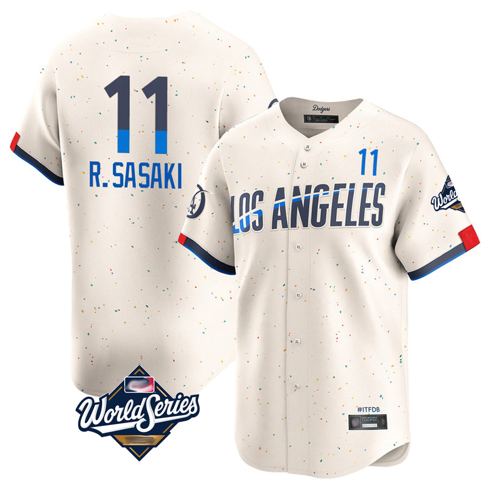 LA.Dodgers #11 Roki Sasaki Player Cream World Series City Connect Limited Home Hdoa Stitched Jerseys