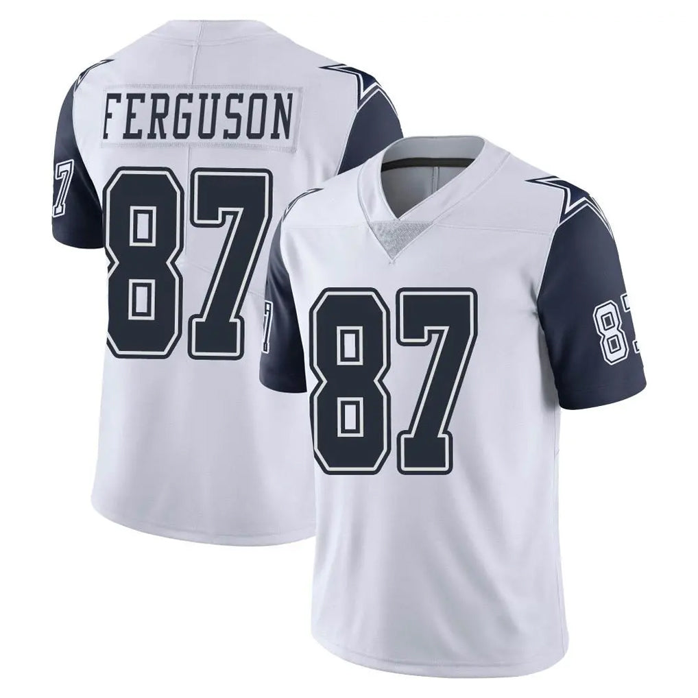 D.Cowboys #87 Jake Ferguson Player White-Navy Limited Color Rush Vapor Untouchable Home Game Hdoa Stitched Jerseys