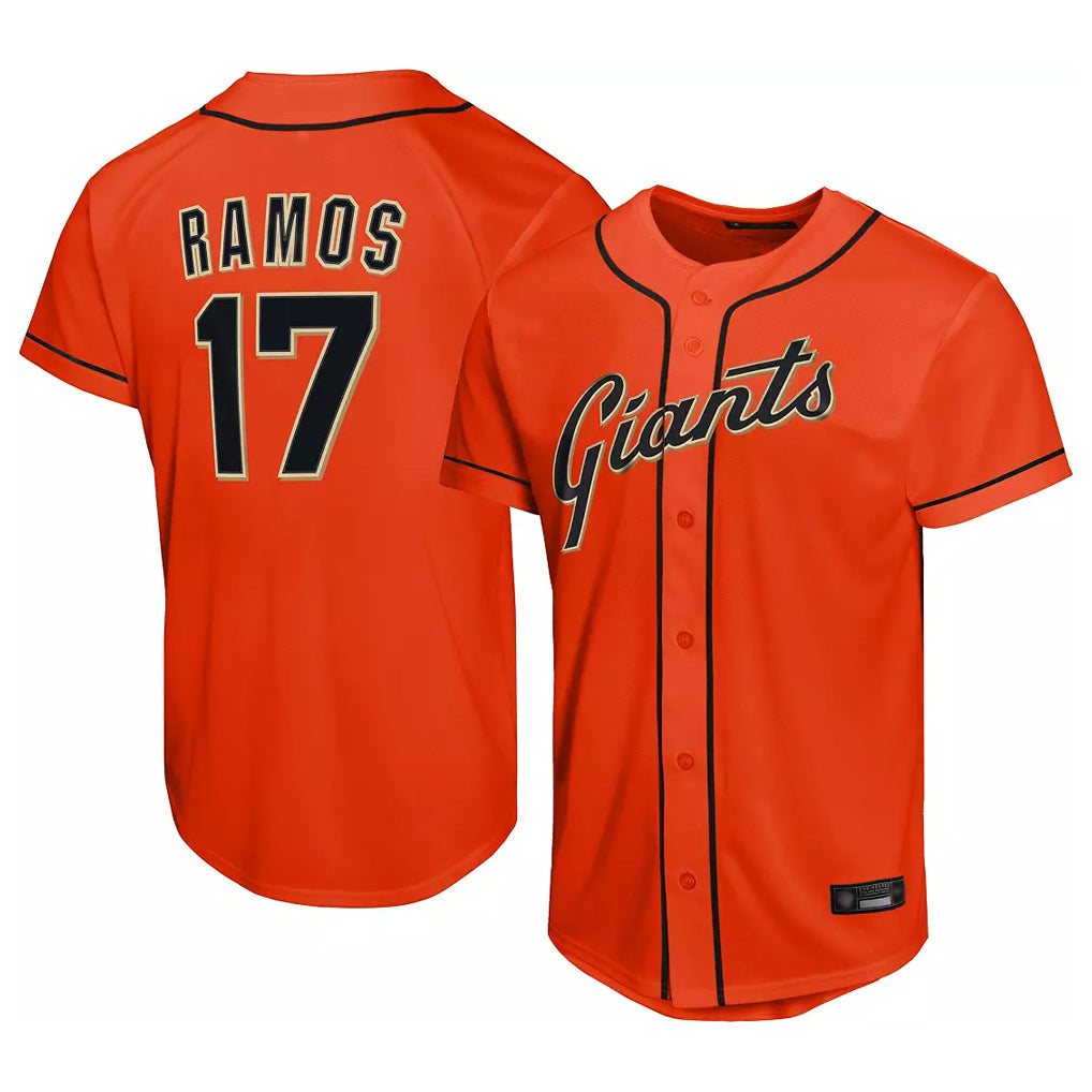 SF.Giants #17 Heliot Ramos Player Orange Home Limited Hdoa Stitched Jerseys