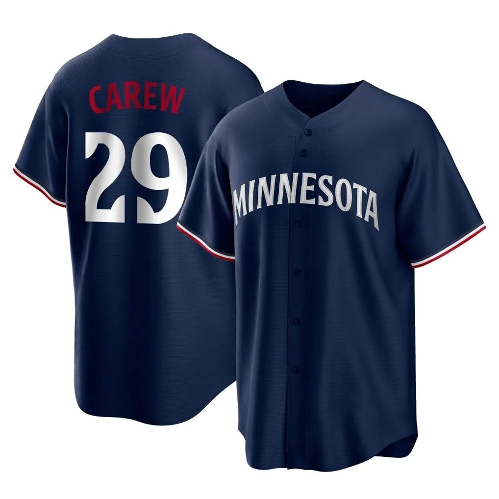 M.Twins #29 Rod Carew Player Navy Replica Alternate Home Hdoa Stitched Jerseys