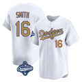 LA.Dodgers #16 Will Smith Player Gold World Series Meet Collection Limited Home Hdoa Stitched Jerseys