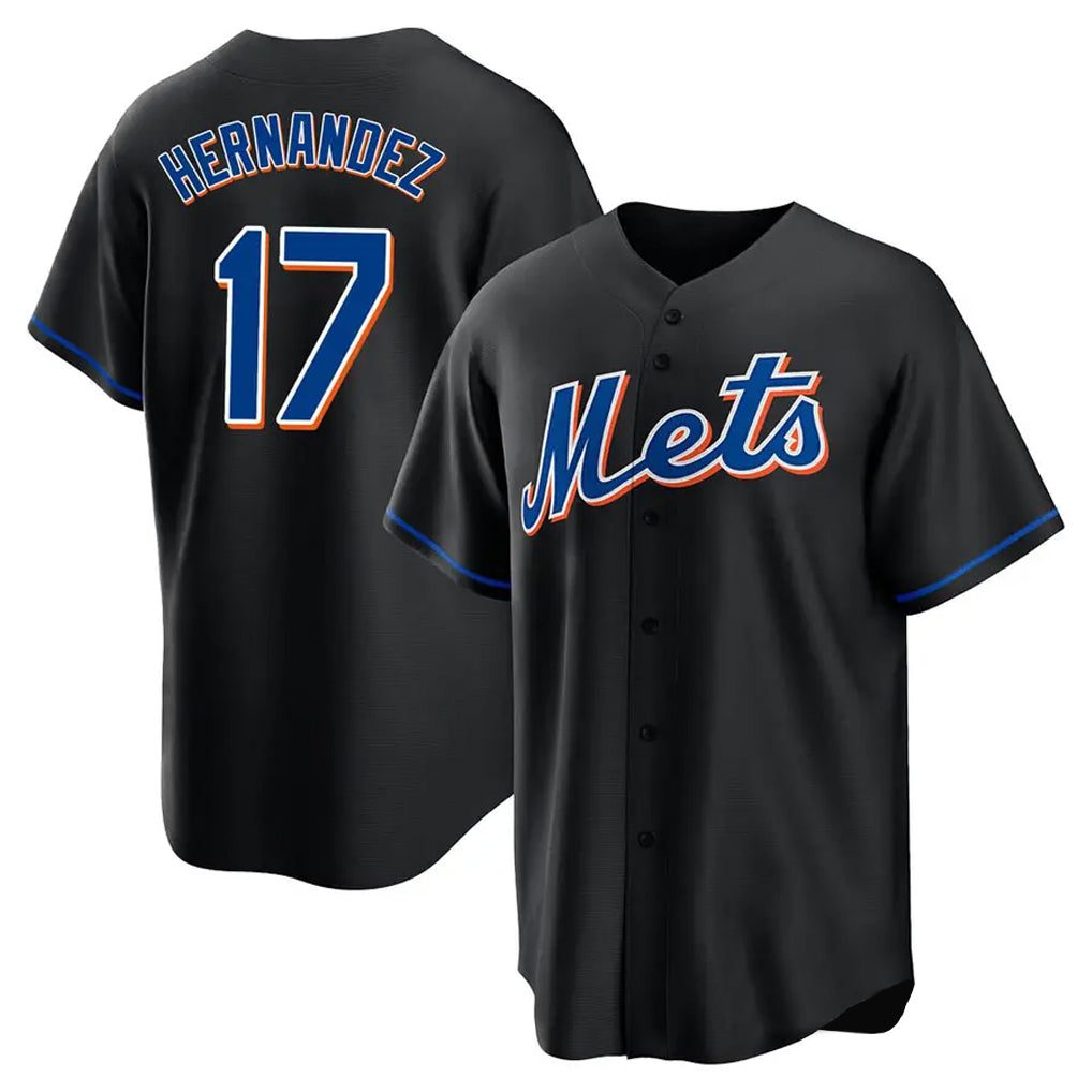 NY.Mets #17 Keith Hernandez Player Black Replica Home Game Hdoa Stitched Jerseys