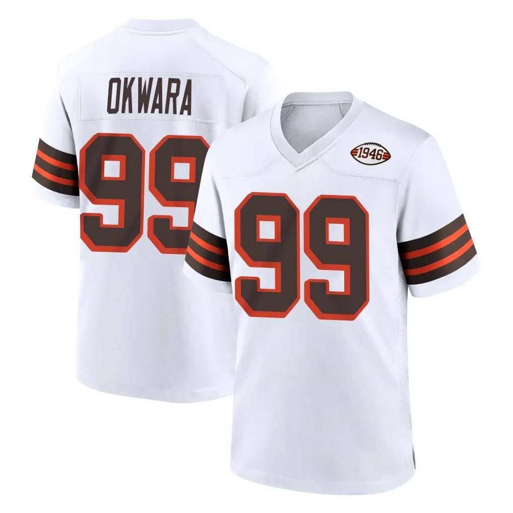 C.Browns #99 Julian Okwara Player White Alternate Home Game Hdoa Stitched Jerseys