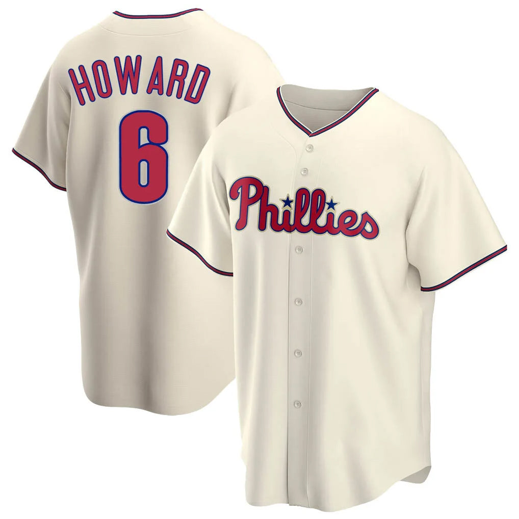 P.Phillies #6 Ryan Howardr Player Cream Home Game Hdoa Stitched Jerseys