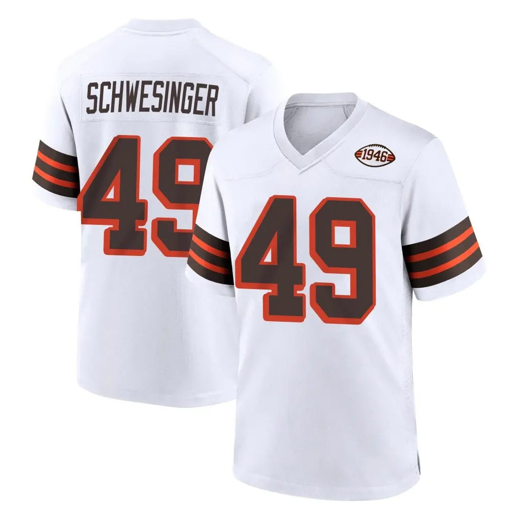 C.Browns #49 Carson Schwesinger Player White Alternate Home Game Hdoa Stitched Jerseys