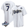 LA.Dodgers #7 Blake Snell Player Gold White World Series Home Game Hdoa Stitched Jerseys